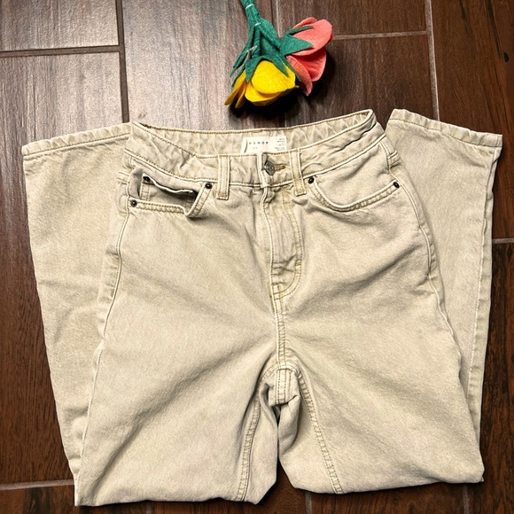 Topshop Denim - Top Shop Petite Tan Denim Mom Jeans